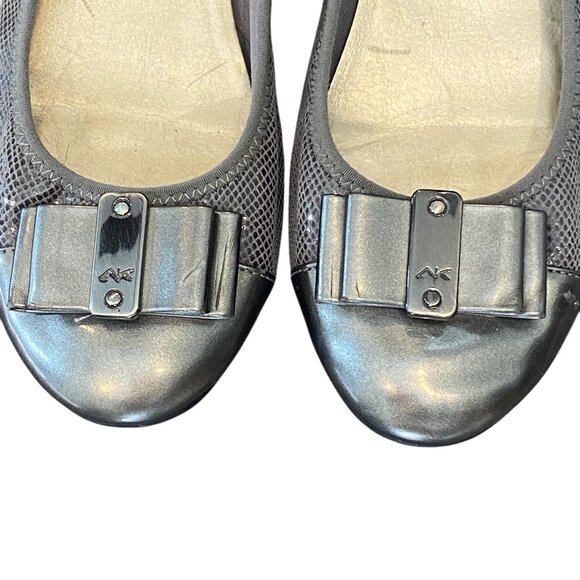 AK Anne Klein Sport Metallic Silver Ballet Flats Sz 7 #330K - Picture 8 of 12